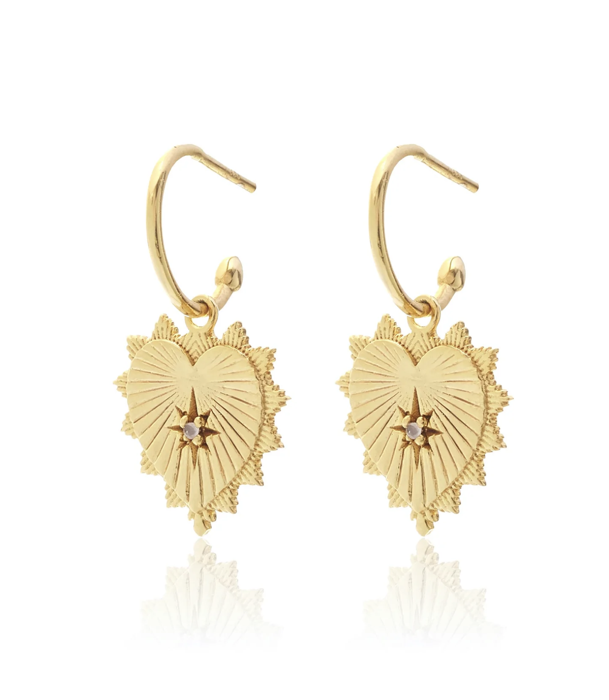 Silk &amp; Steel Heart of Love Hoops - Gold Plated