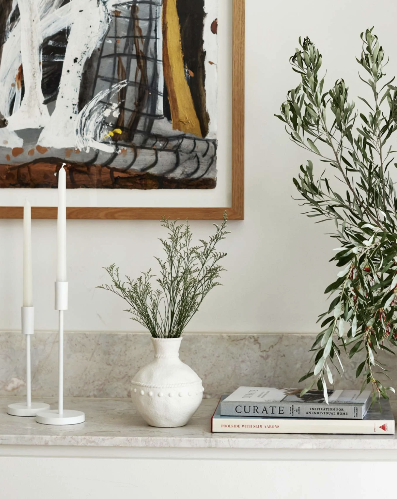 Madras Link White Candle Stand - Large