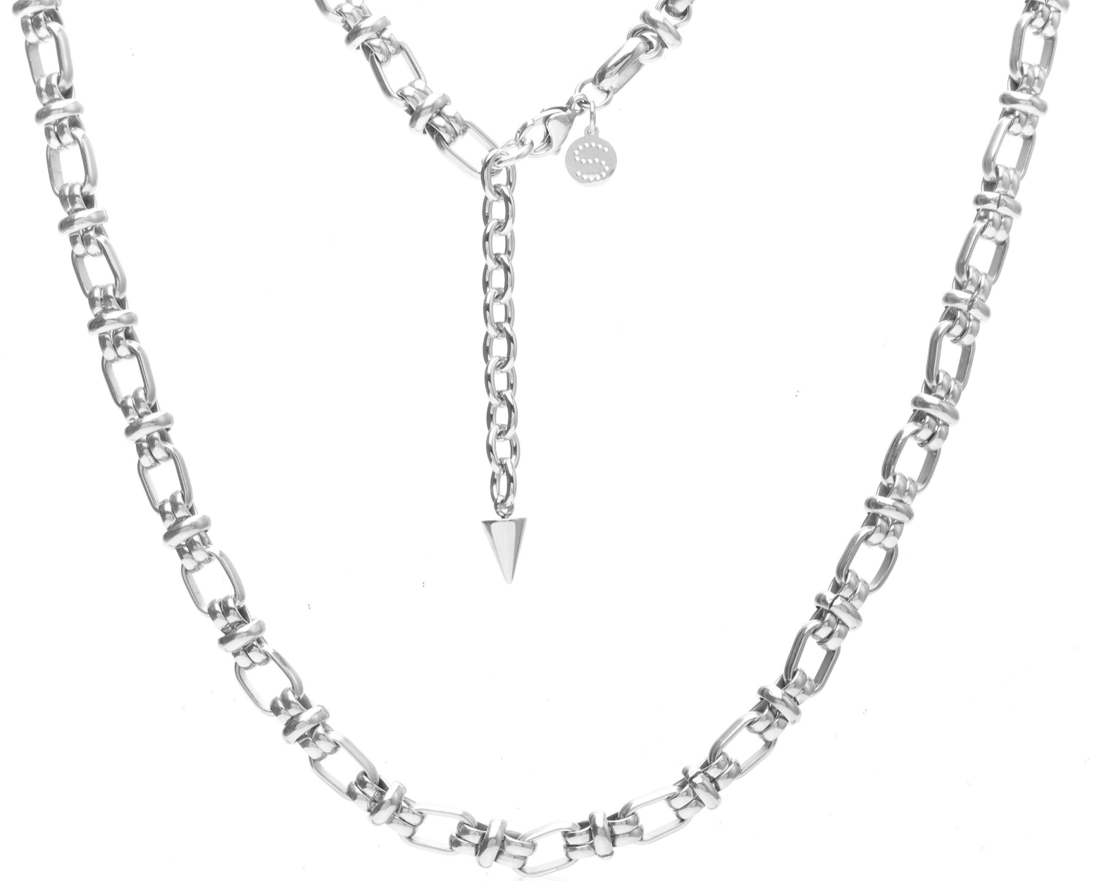 Silk & Steel Capri Necklace -  Silver