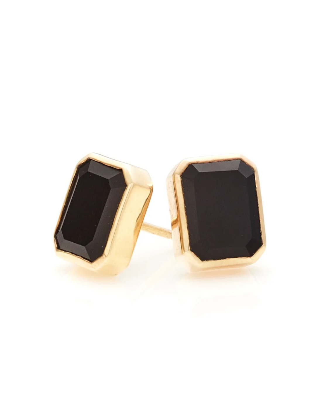 Silk & Steel Athena Studs - Black Onyx/Gold