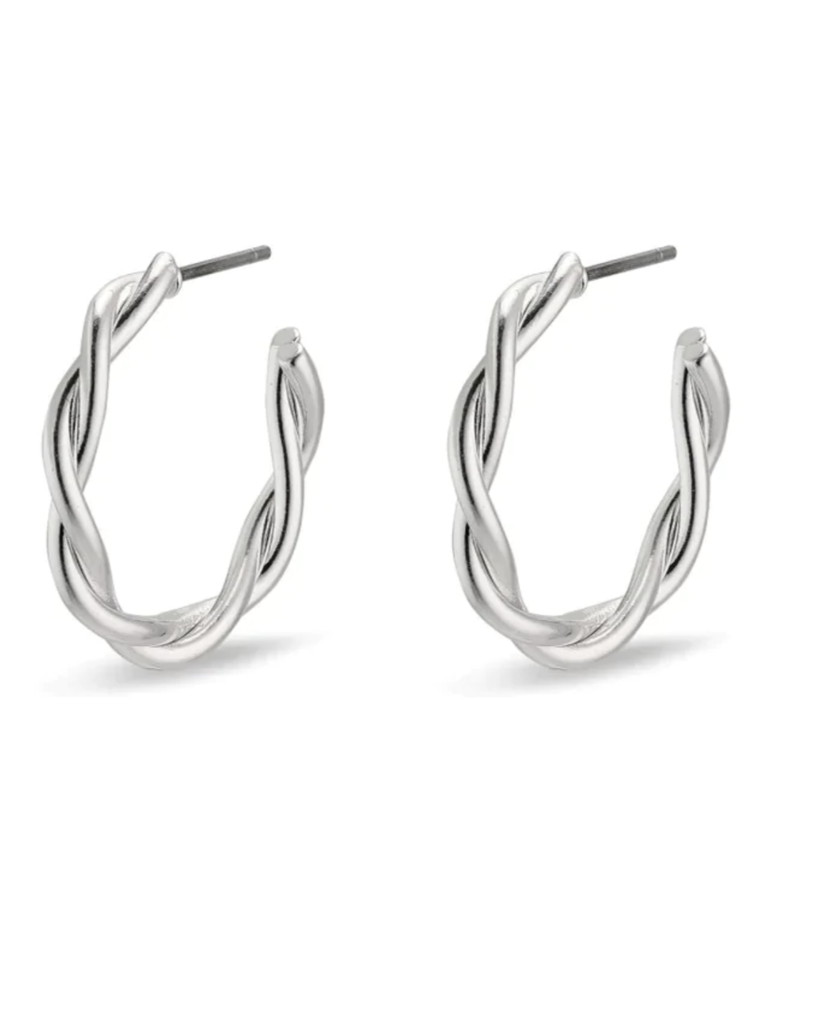 Pilgrim Naja Pi Medium Hoops Silver Plated