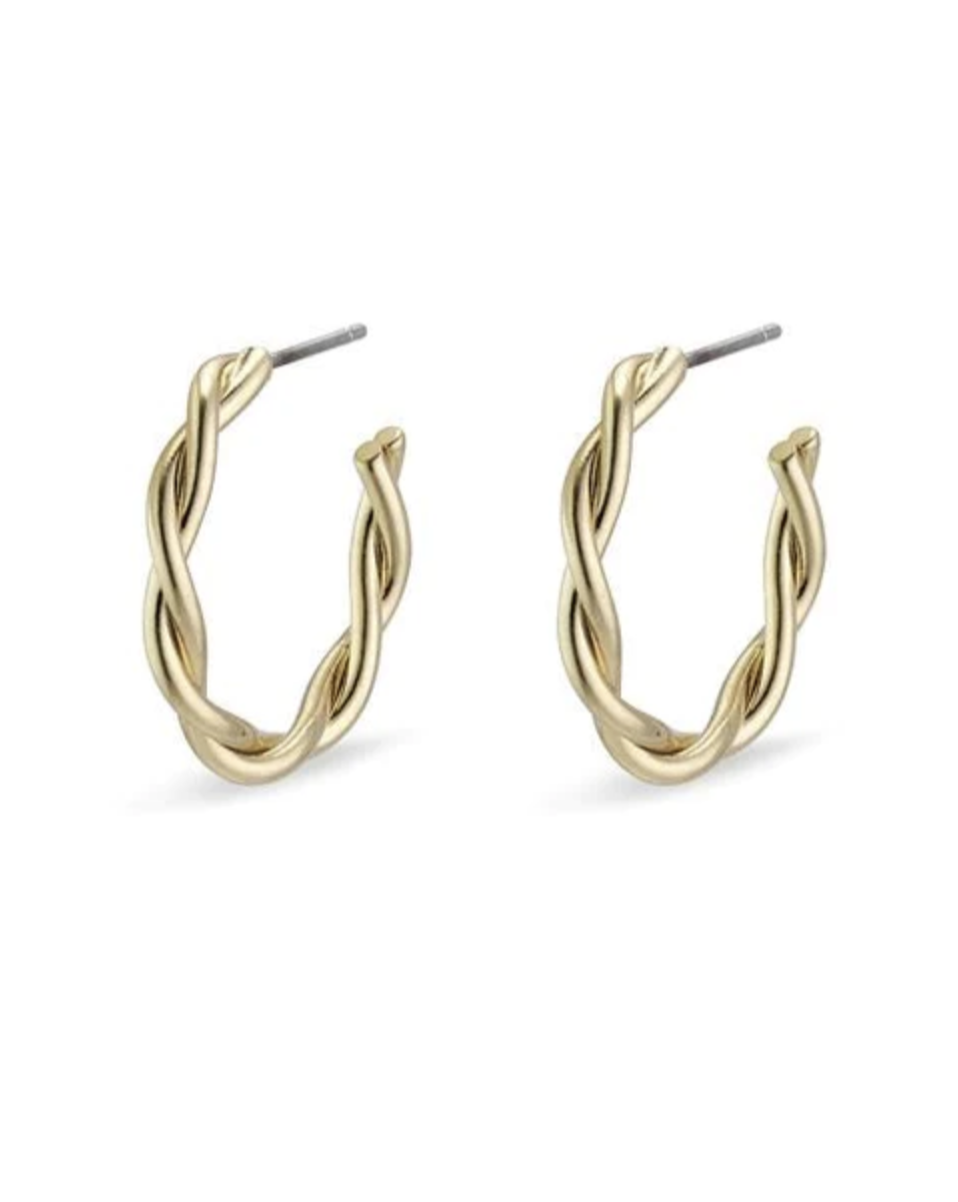 Pilgrim Naja Pi Medium Hoops - Gold Plated