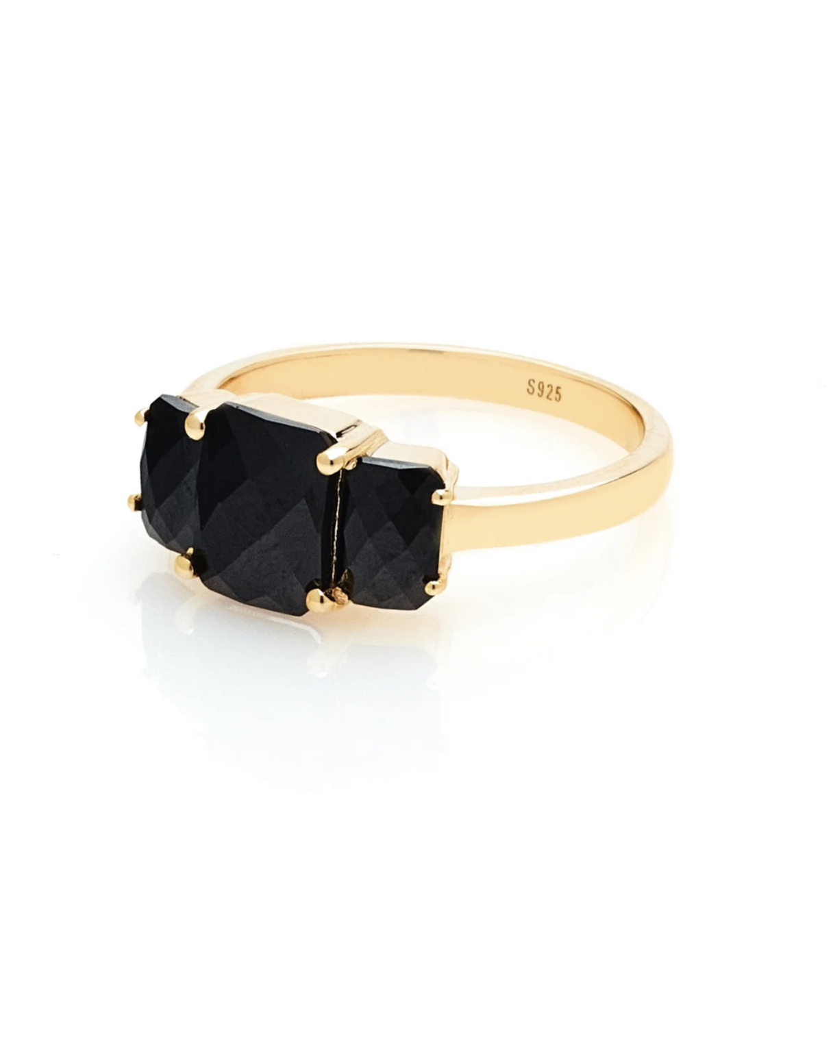 Silk & Steel Reverie Ring - Black Spinel/Gold