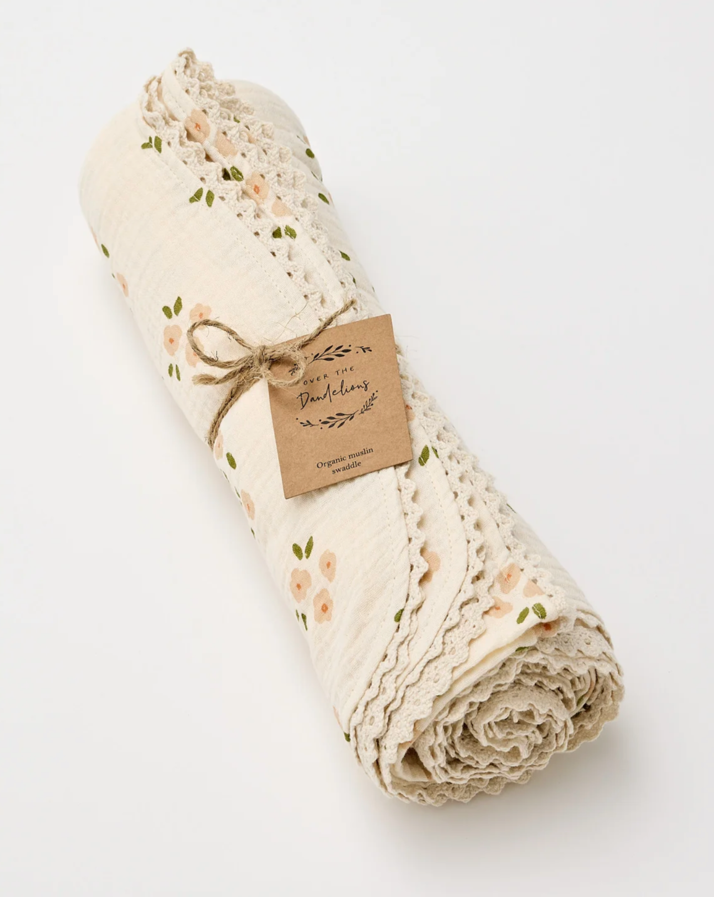 Over The Dandelions Organic Muslin Swaddle - Daisy
