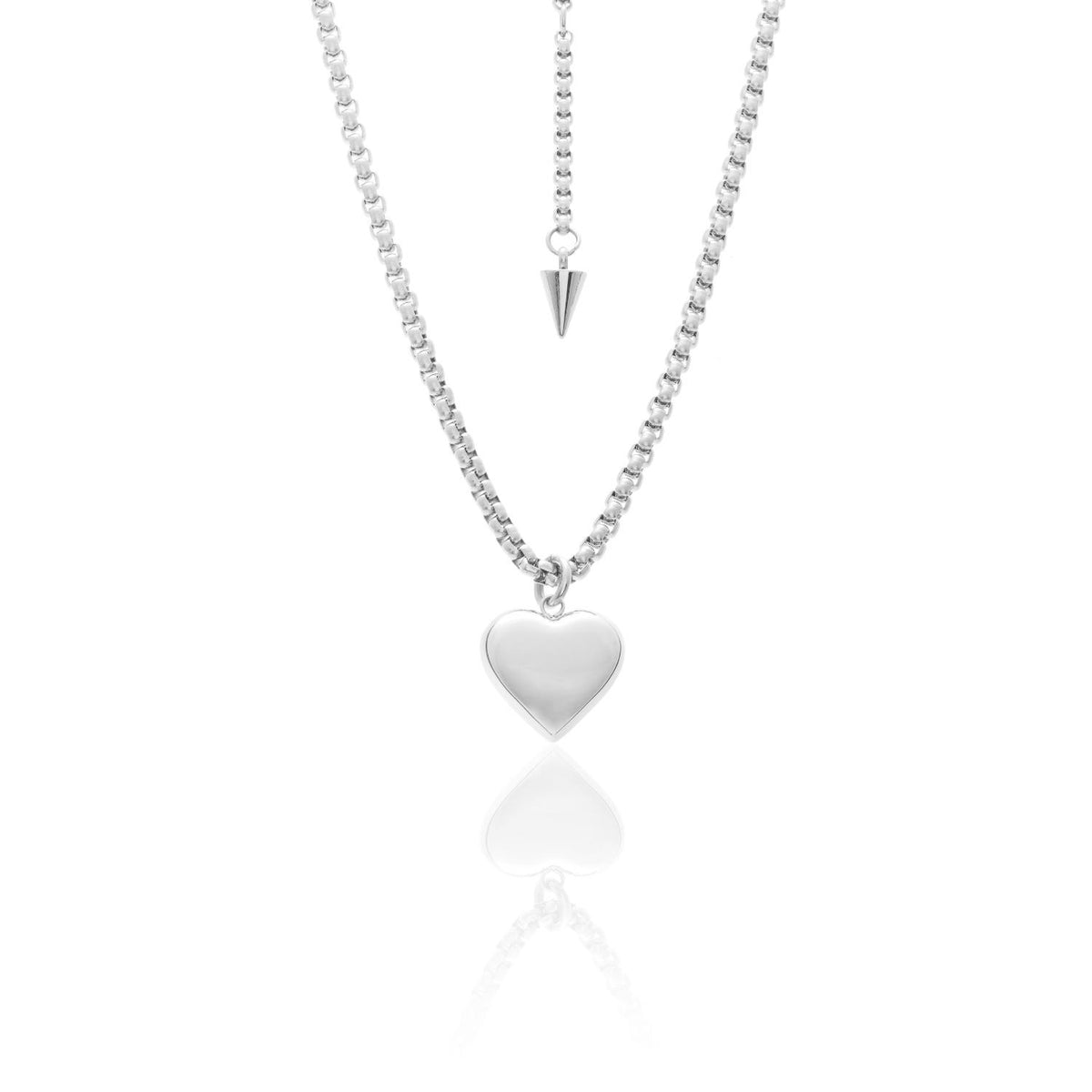 Silk &amp; Steel Bisous Necklace - Silver