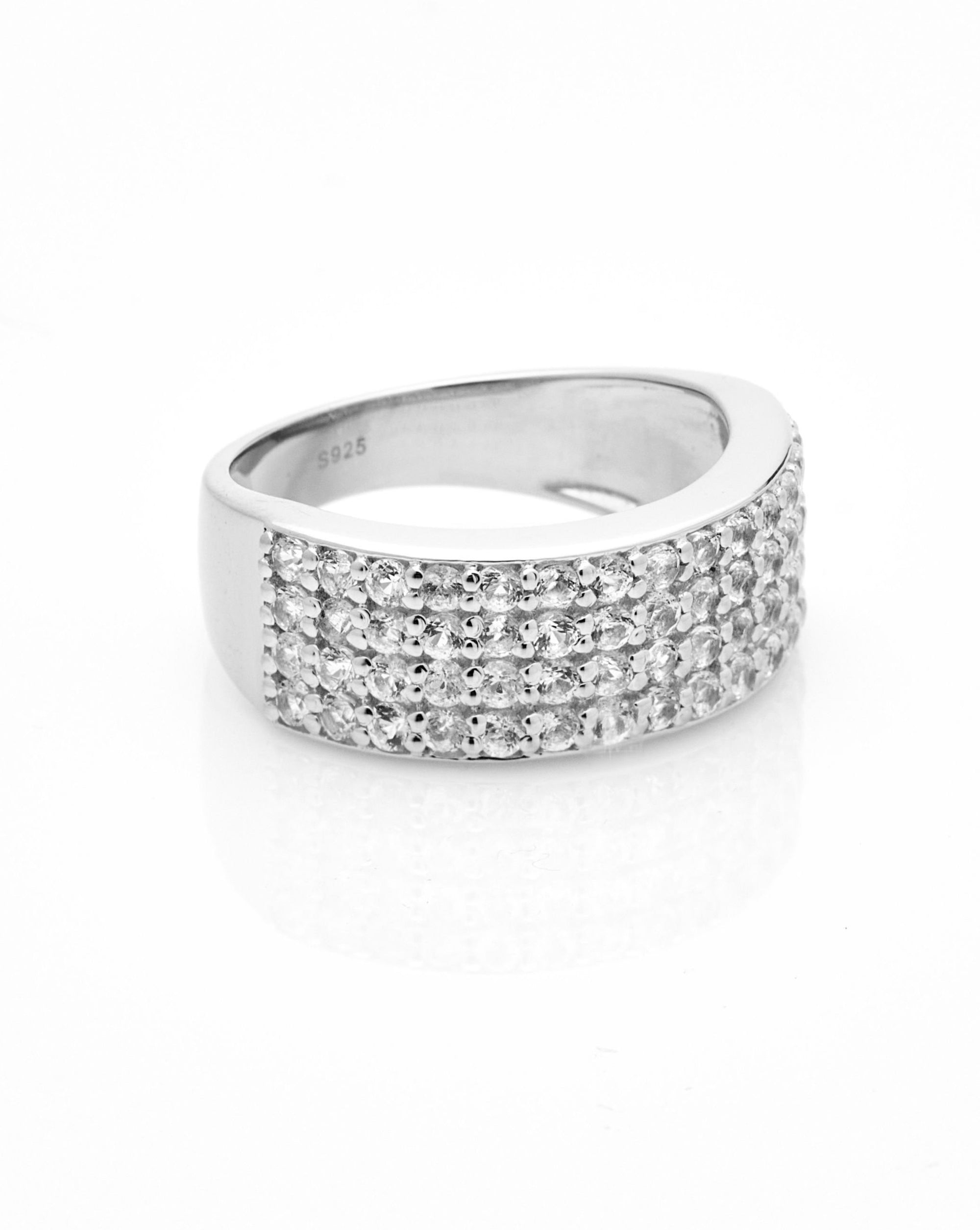 Silk & Steel Luminosa Ring - White Topaz / Silver