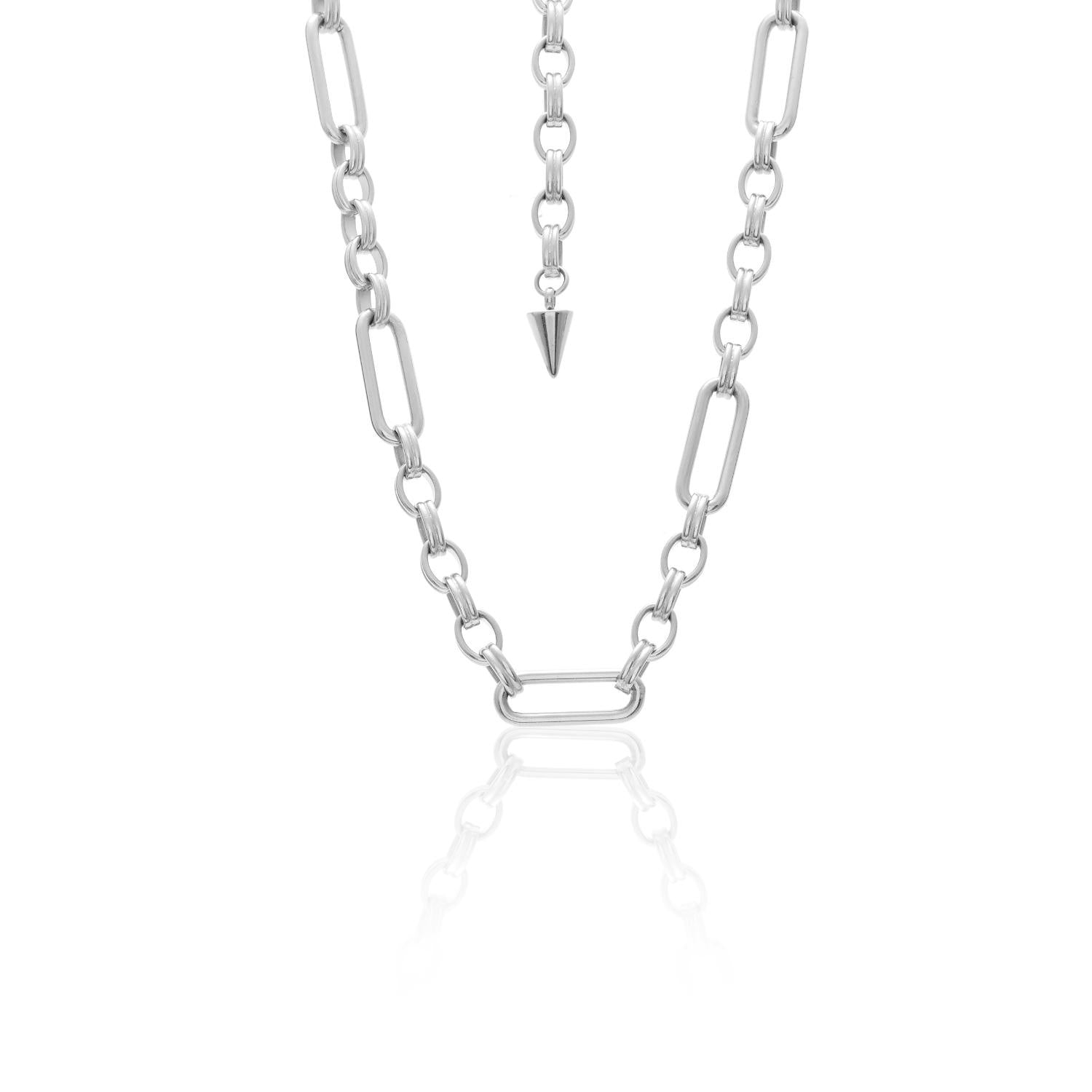 Silk & Steel Luxe Necklace - Silver