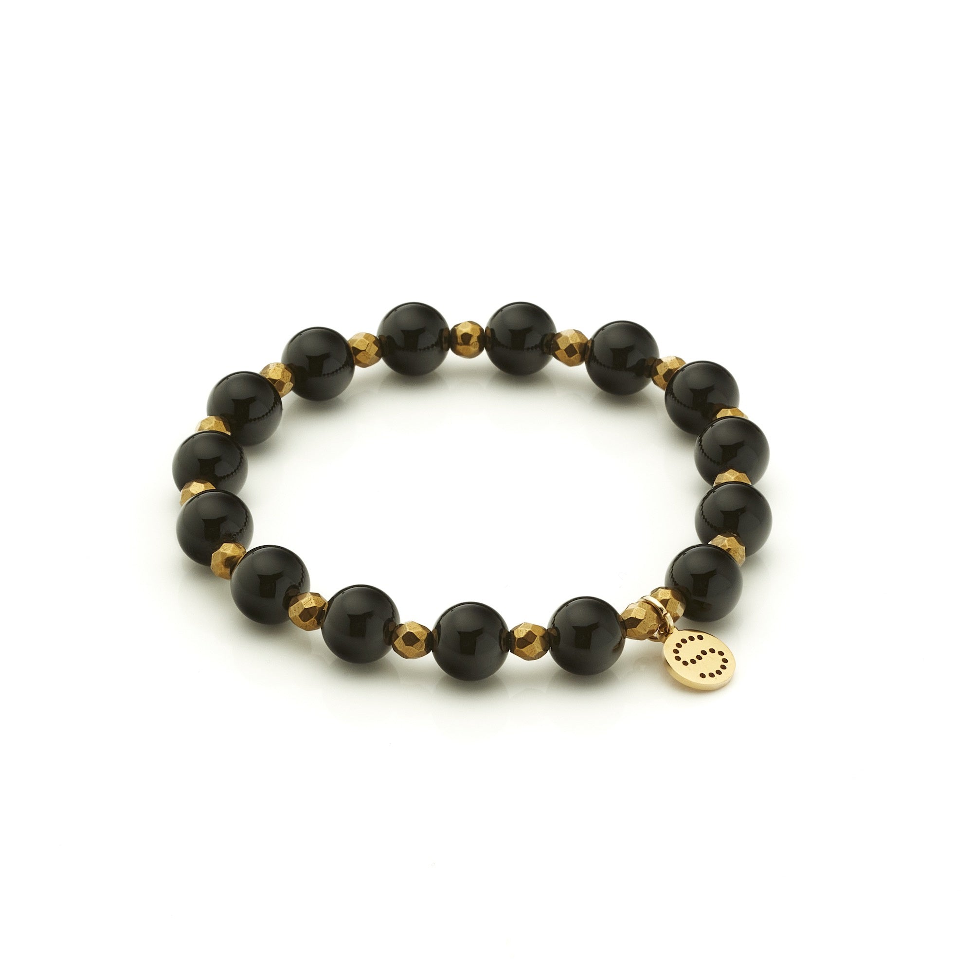 Silk & Steel Aurora Bracelet - Black Onyx/Gold