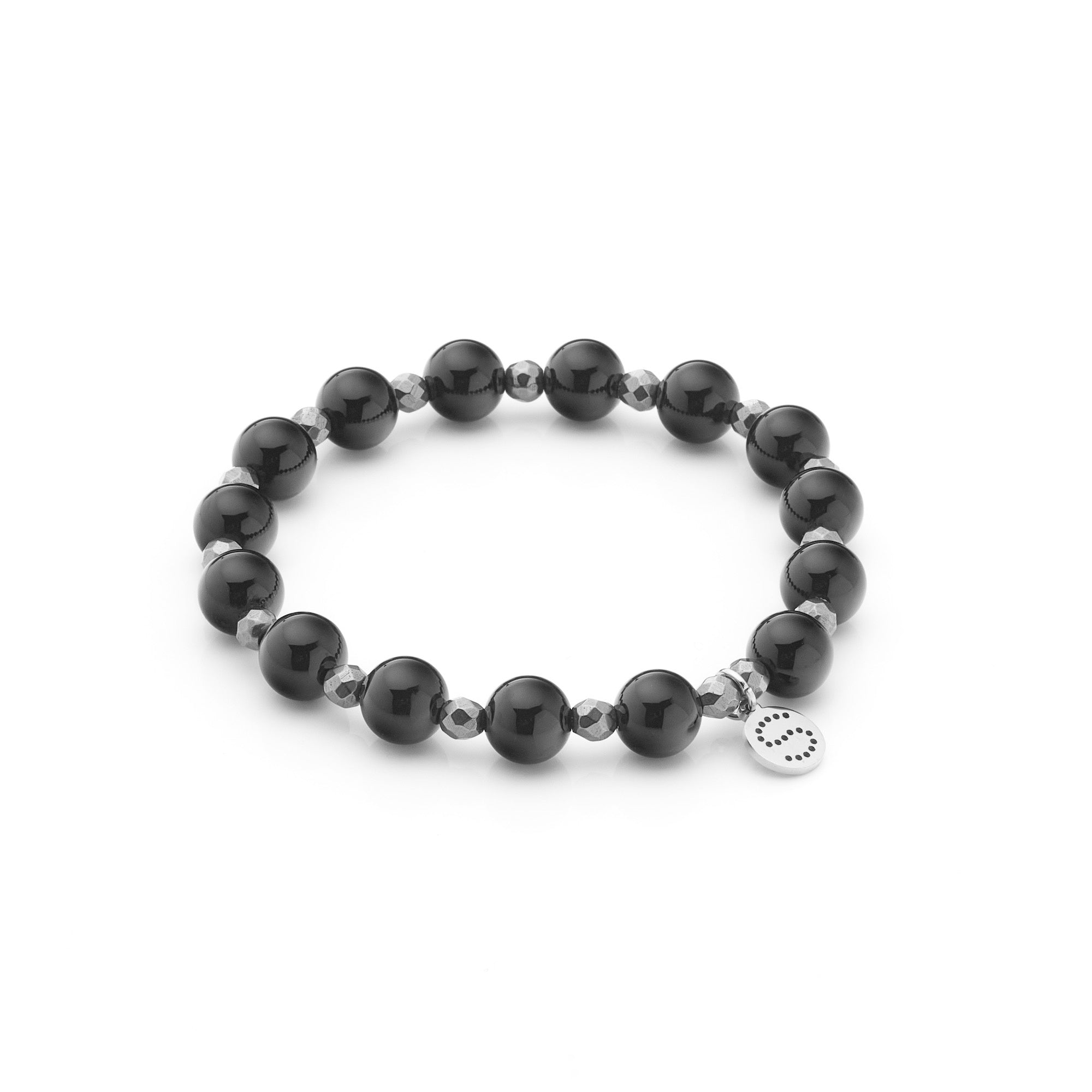 Silk & Steel Aurora Bracelet - Black Onyx/Silver