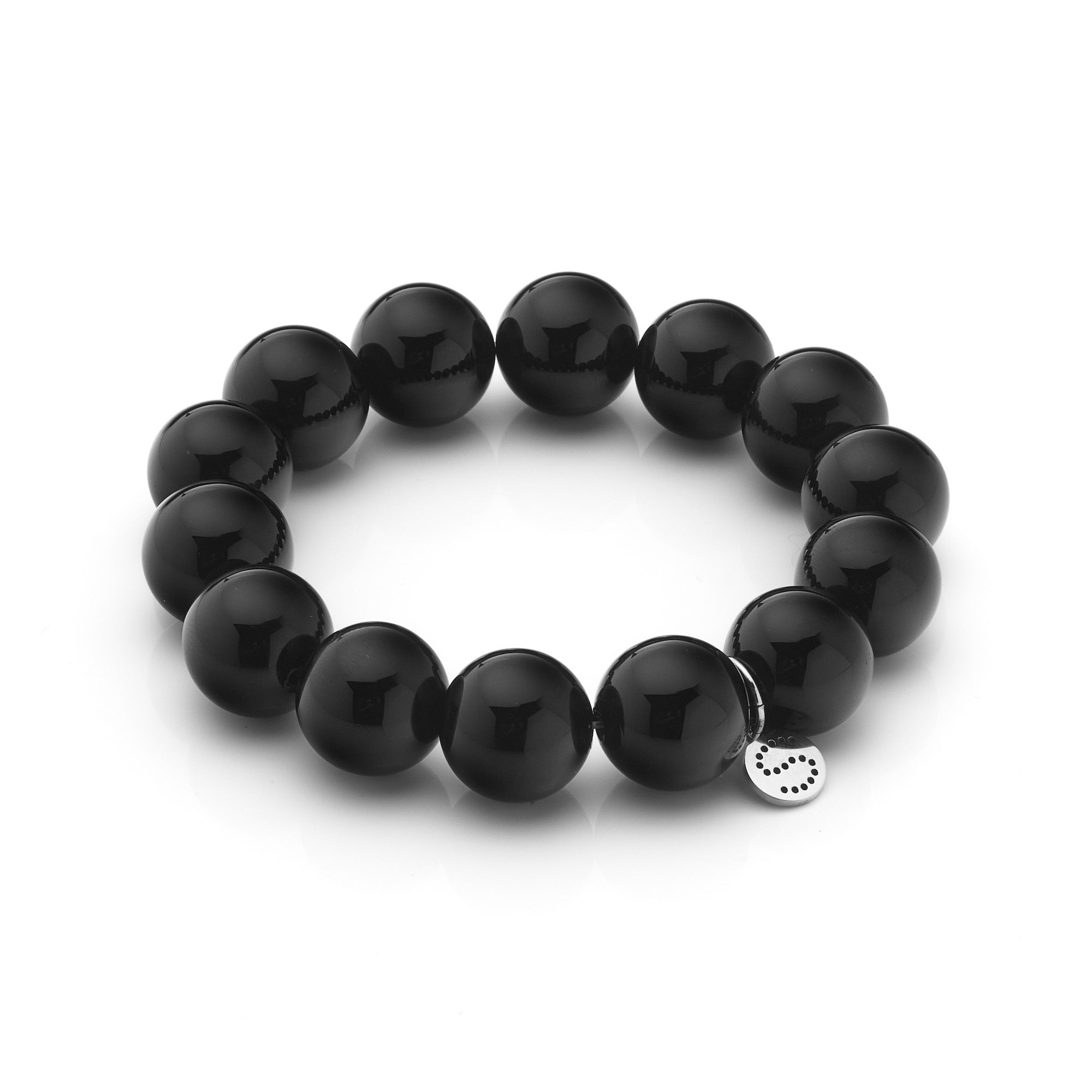 Silk & Steel Luna Bracelet - Black Onyx/Silver