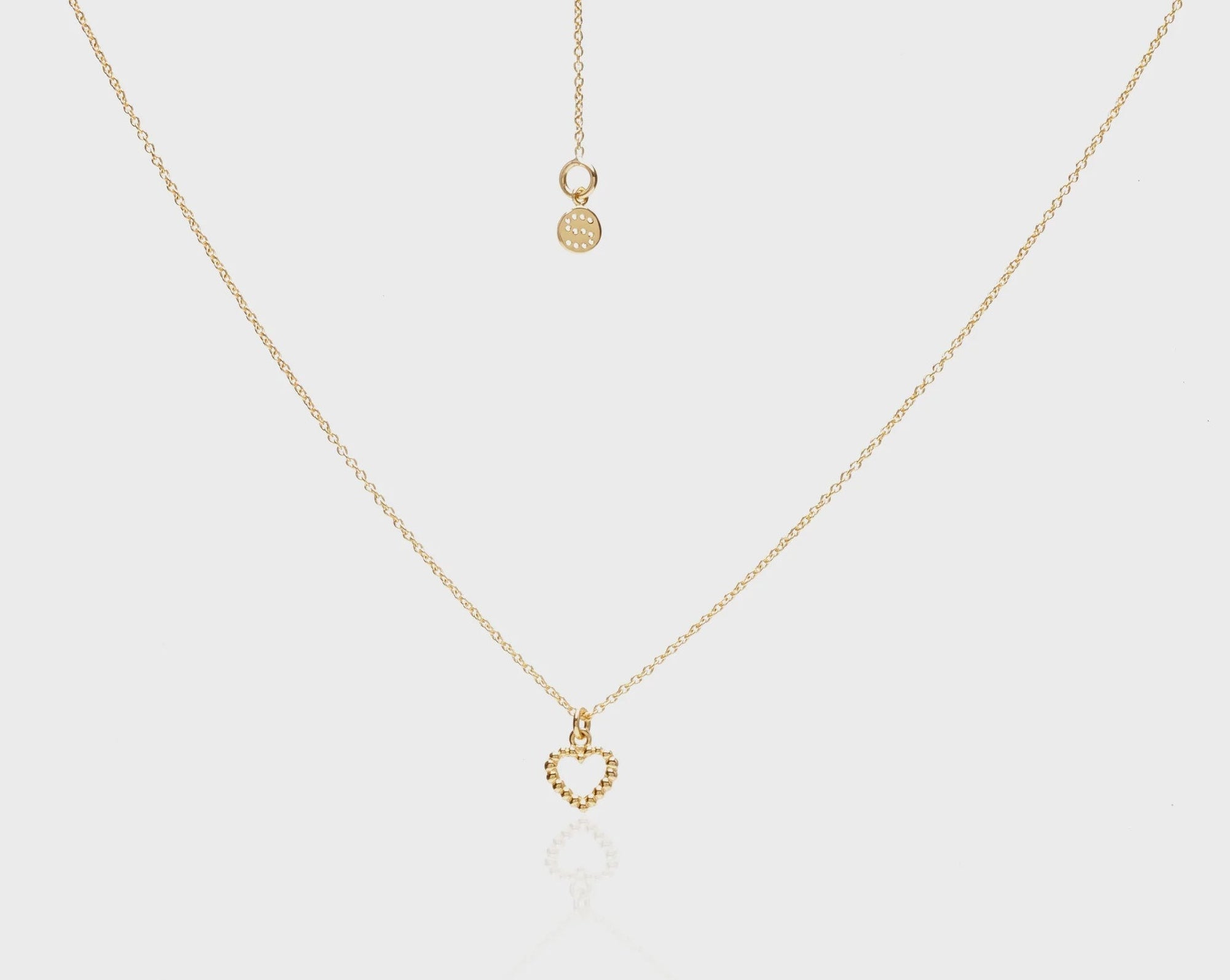 Silk & Steel  Superfine Mini Cutout Heart Necklace - Gold