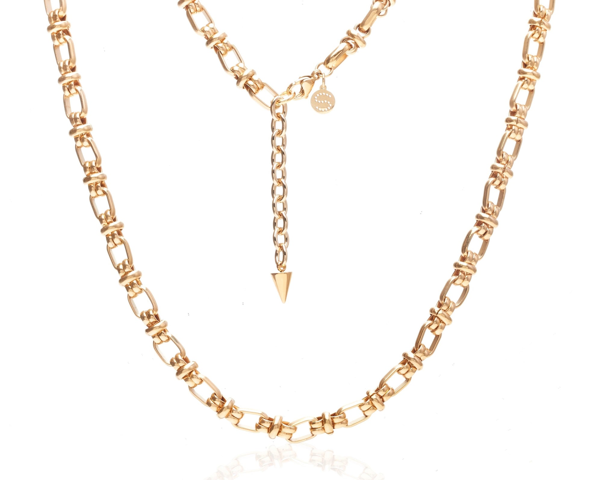 Silk & Steel Capri Necklace - Gold