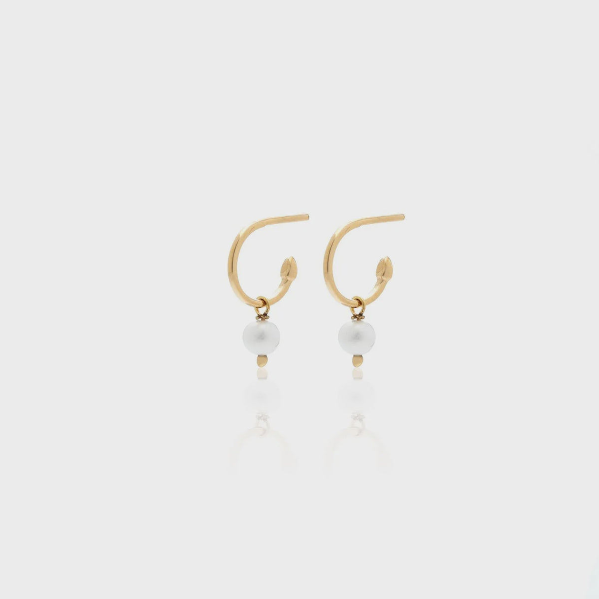 Silk &amp; Steel Superfine Mini Pearl Hoops - Gold