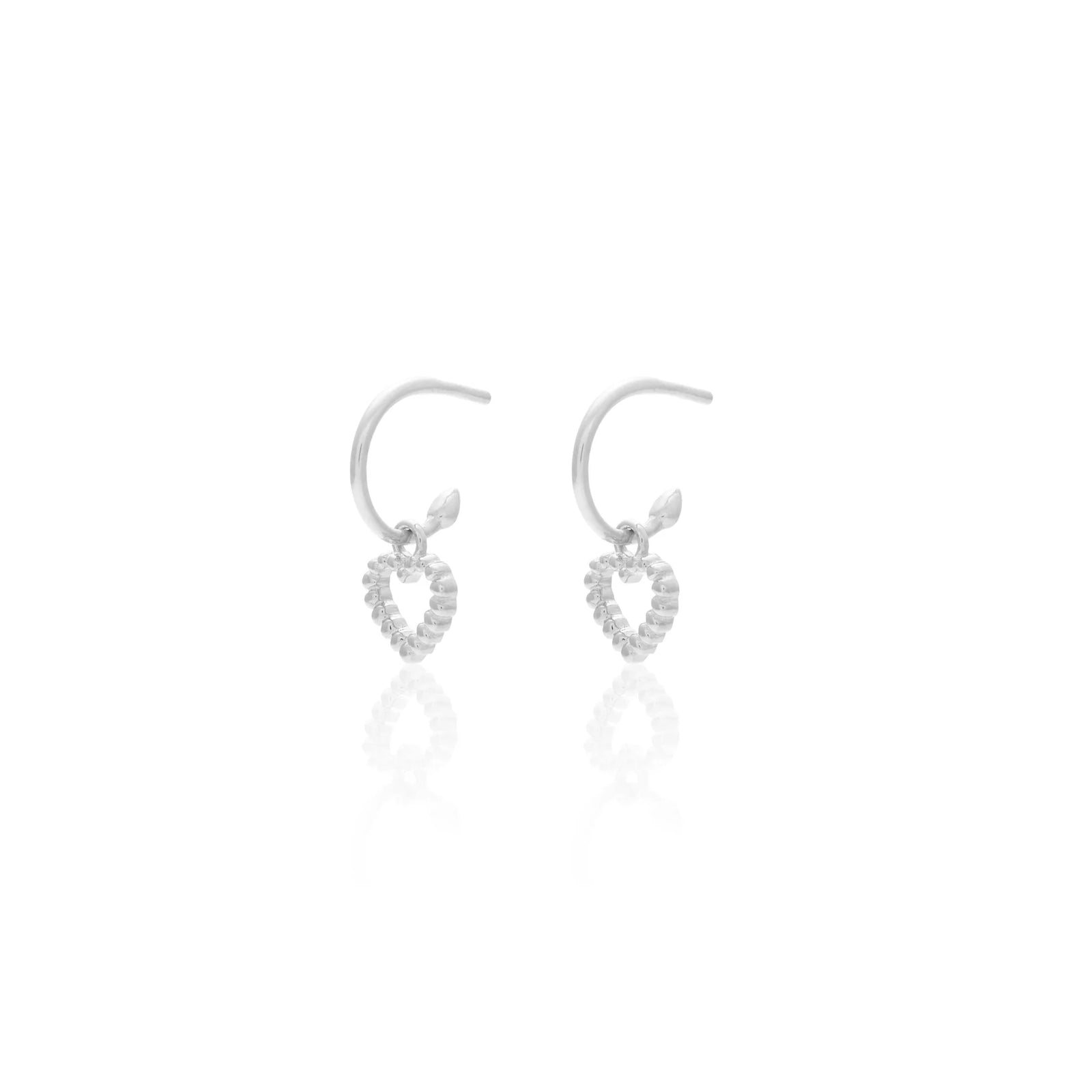 Silk & Steel Superfine Cutout Heart Hoops - Silver