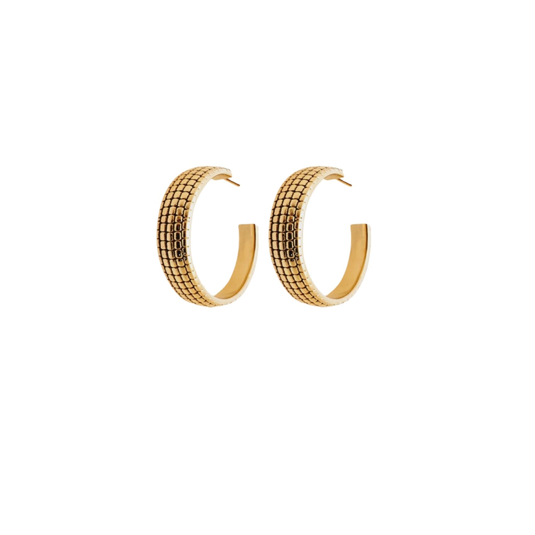 Silk & Steel Romantique Hoops - Gold