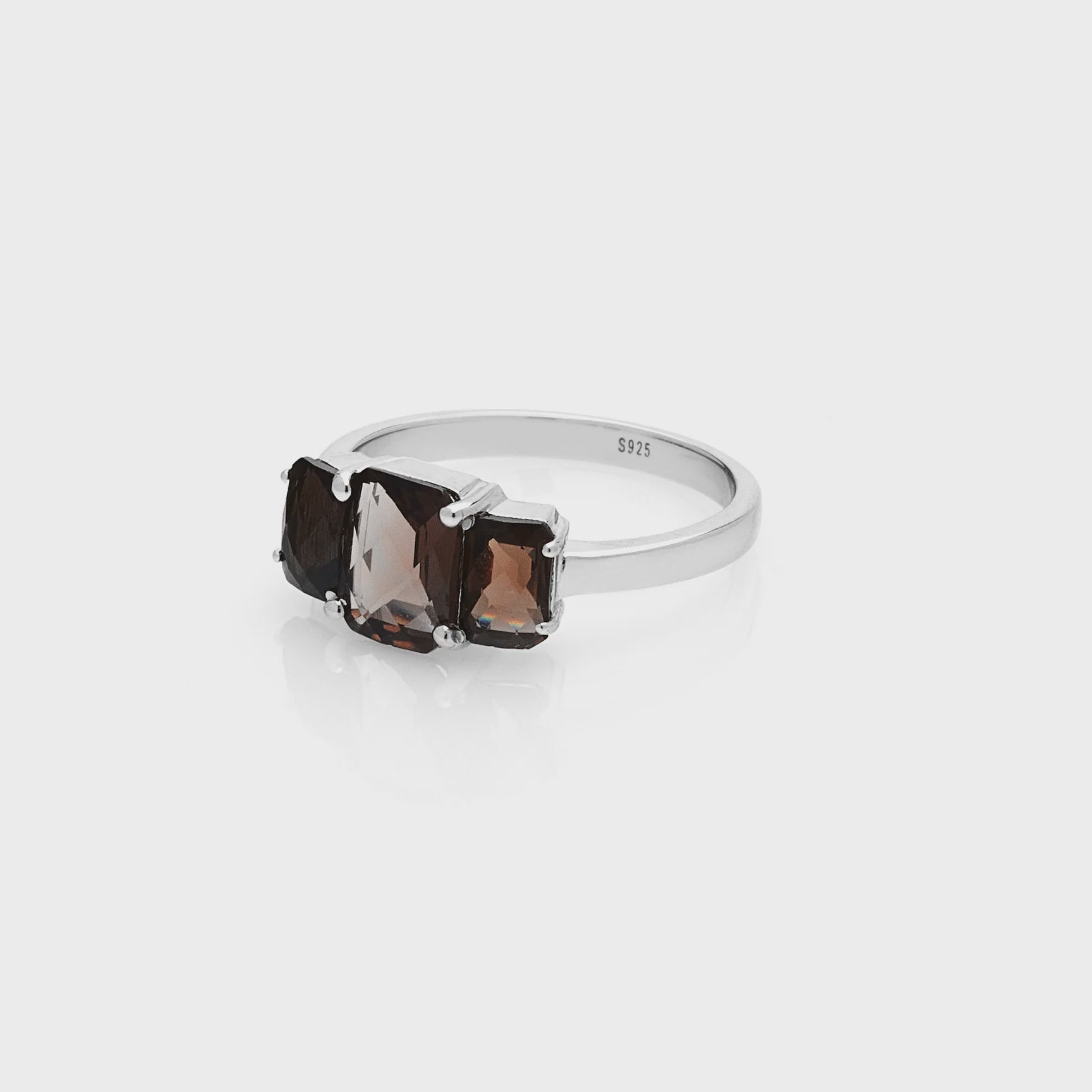 Silk & Steel Reverie Ring - Smokey Quartz Silver
