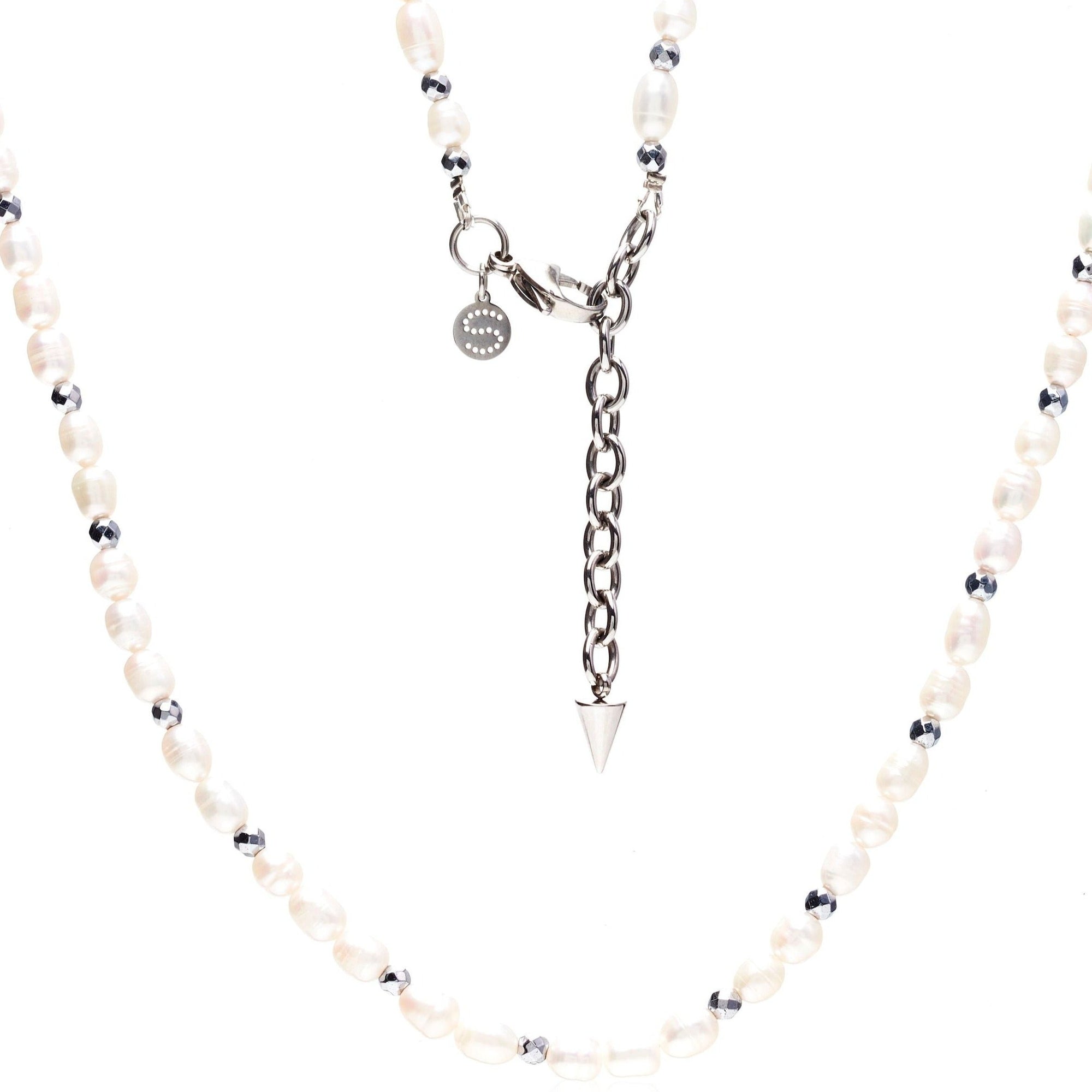 Silk & Steel La Mer Necklace - Pearl/Silver