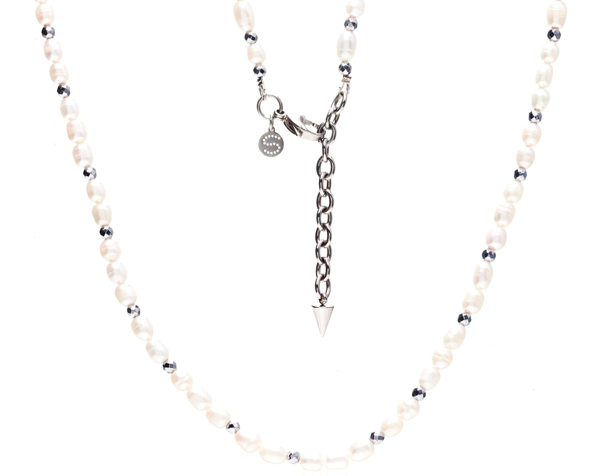 Silk & Steel La Mer Necklace - Pearl/Silver
