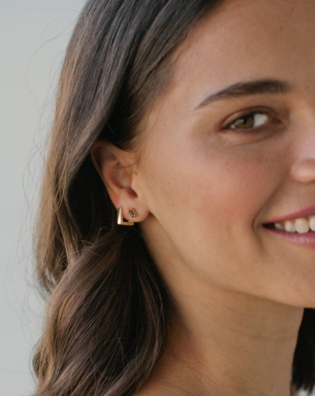 Sophie So Square Huggies - Gold