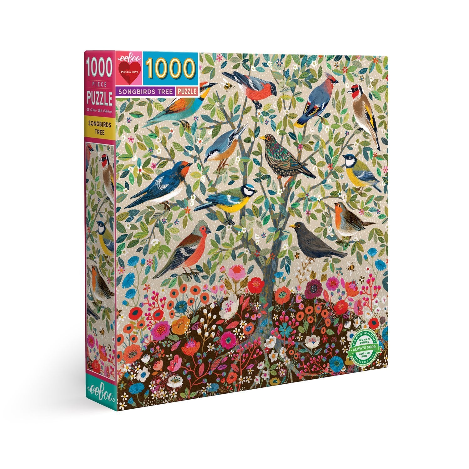 Eeboo Songbirds Tree Puzzle - 1000 pieces