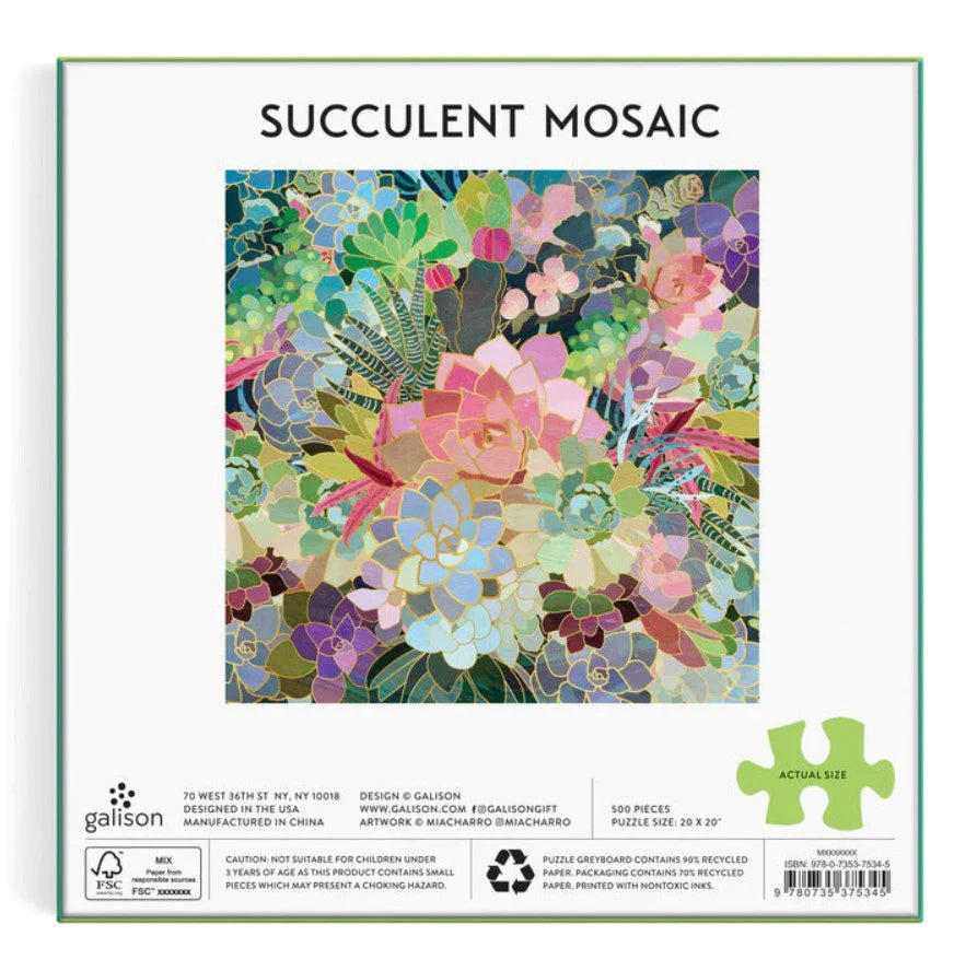 Succulent Mosaic Puzzle - 500 Piece