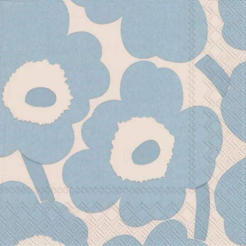 Marimekko Napkins - Unikko Cream Light Blue