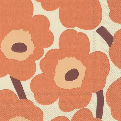 Marimekko Napkins - Unikko Cream Terracotta