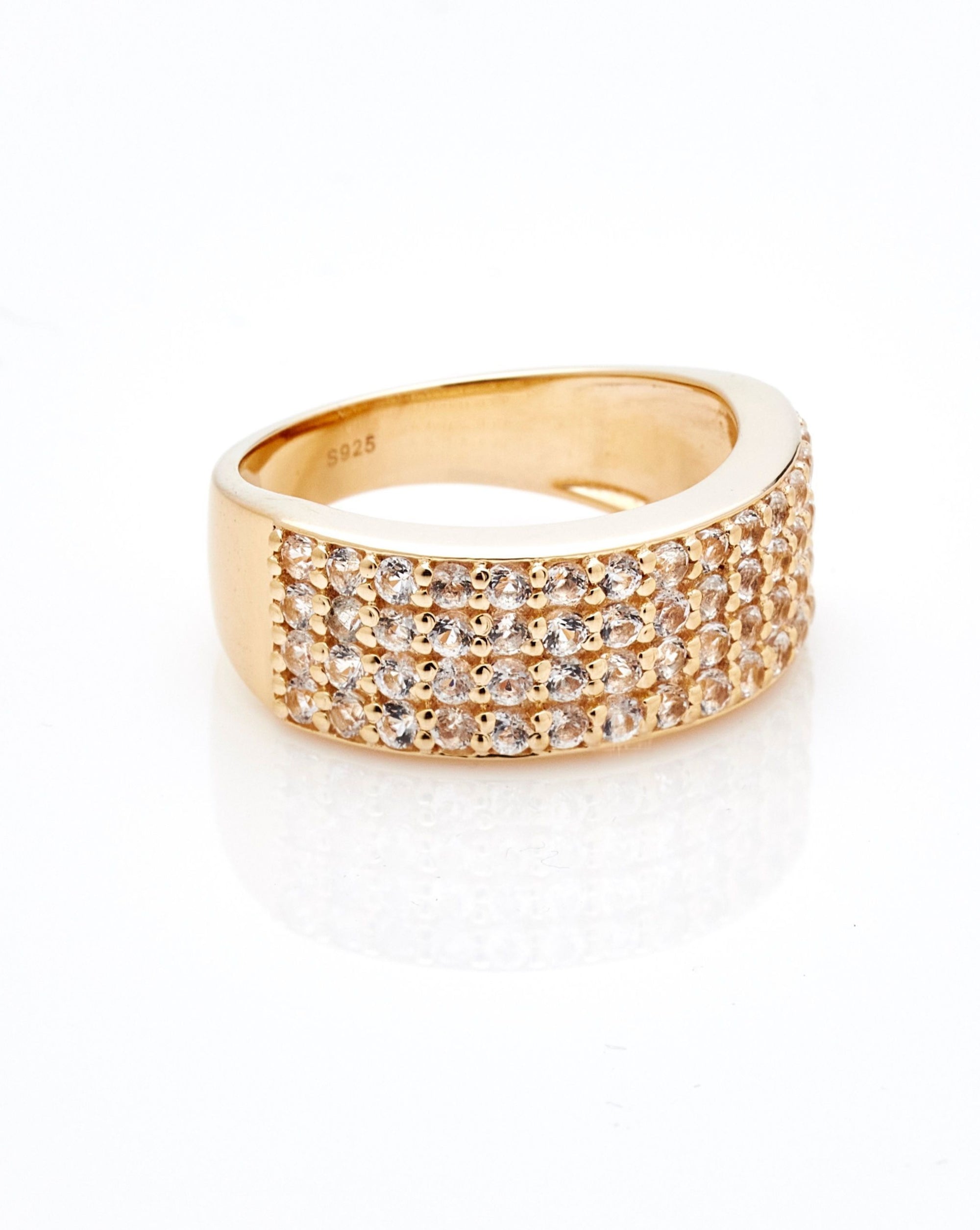 Silk & Steel Luminosa Ring - White Topaz / Gold