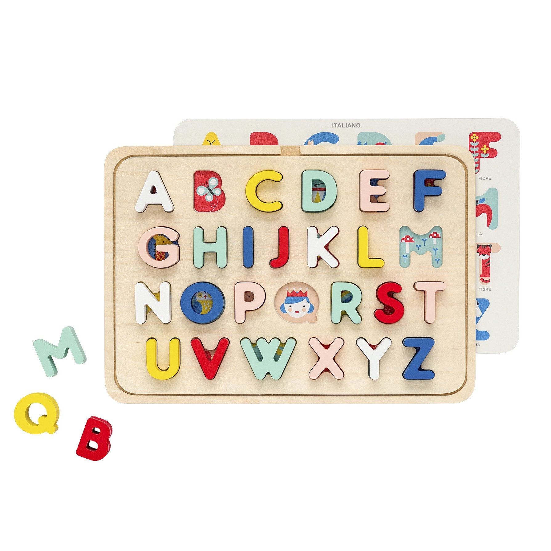 Petit Collage Alphabet Wooden Tray Puzzle