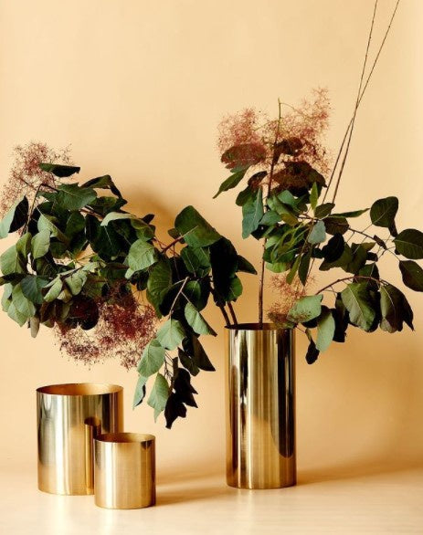 Urban Eden Cylinder Vases - Brass