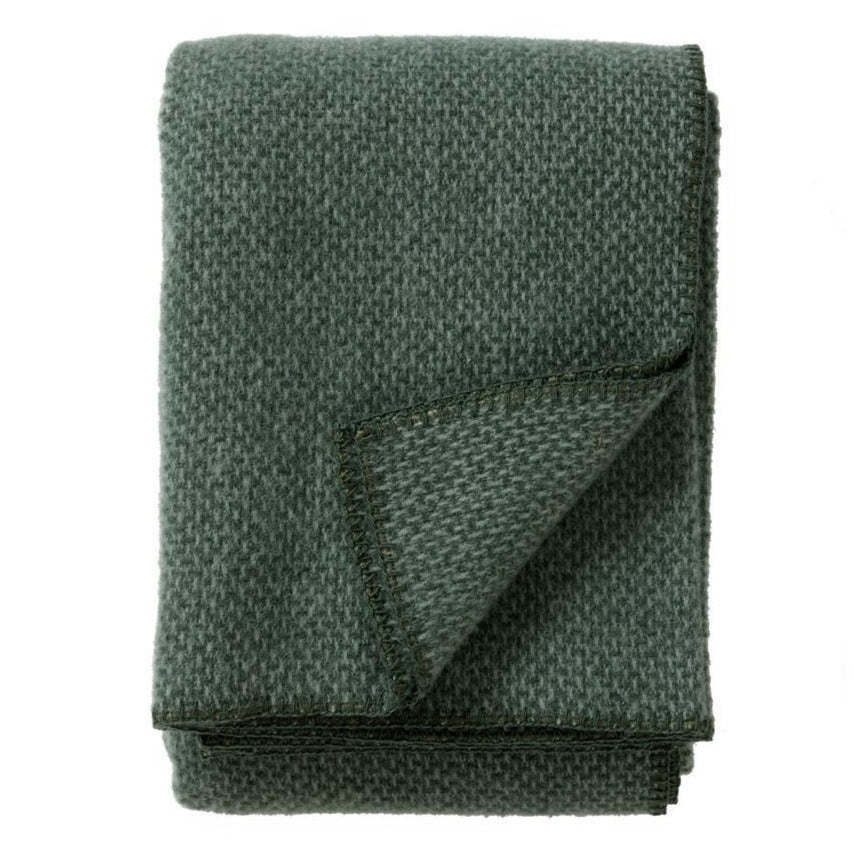 Klippan Domino Lambwool Blanket - dark green, throw