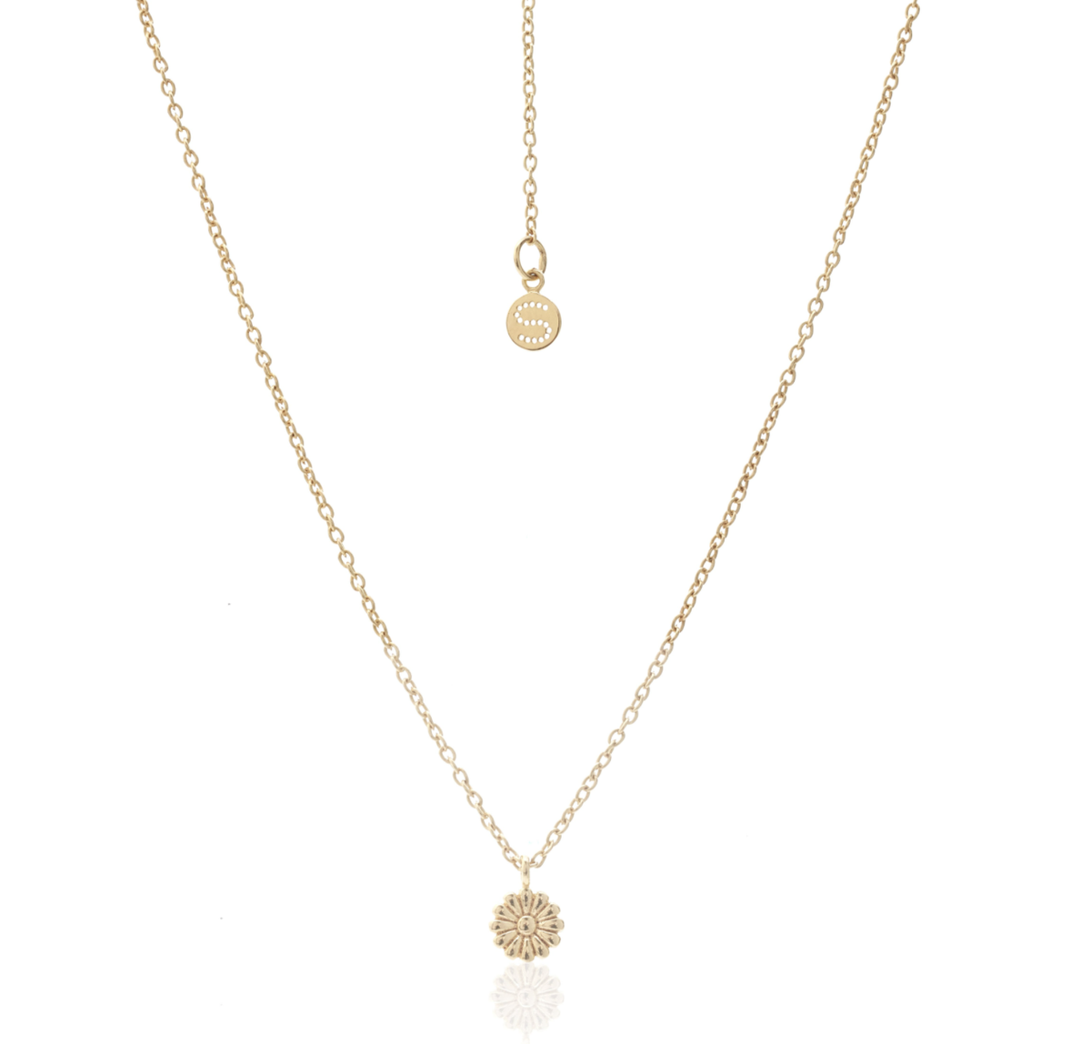 Silk &amp; Steel Superfine Daisy Necklace - Gold