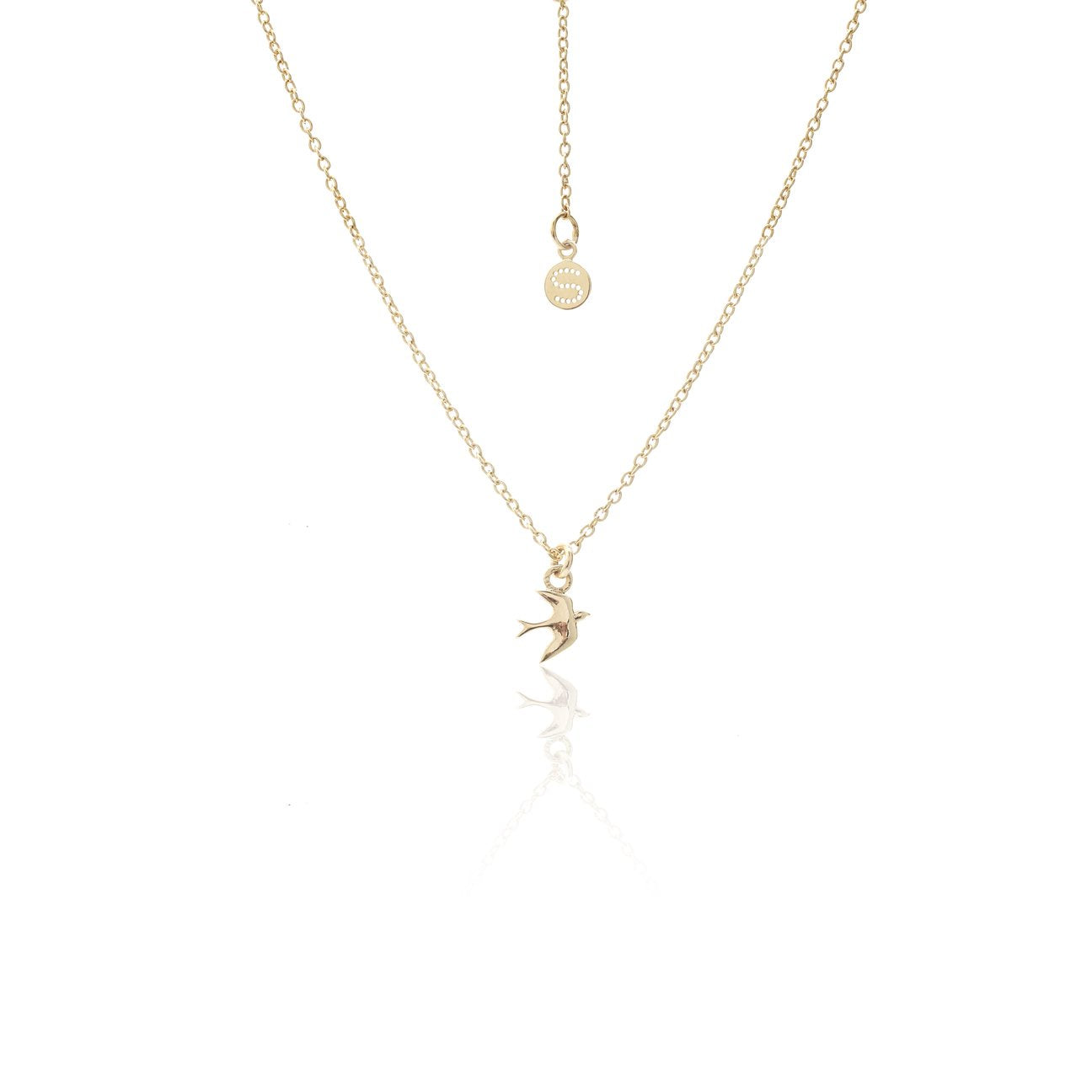 Silk & Steel Superfine Swallow Necklace - Gold