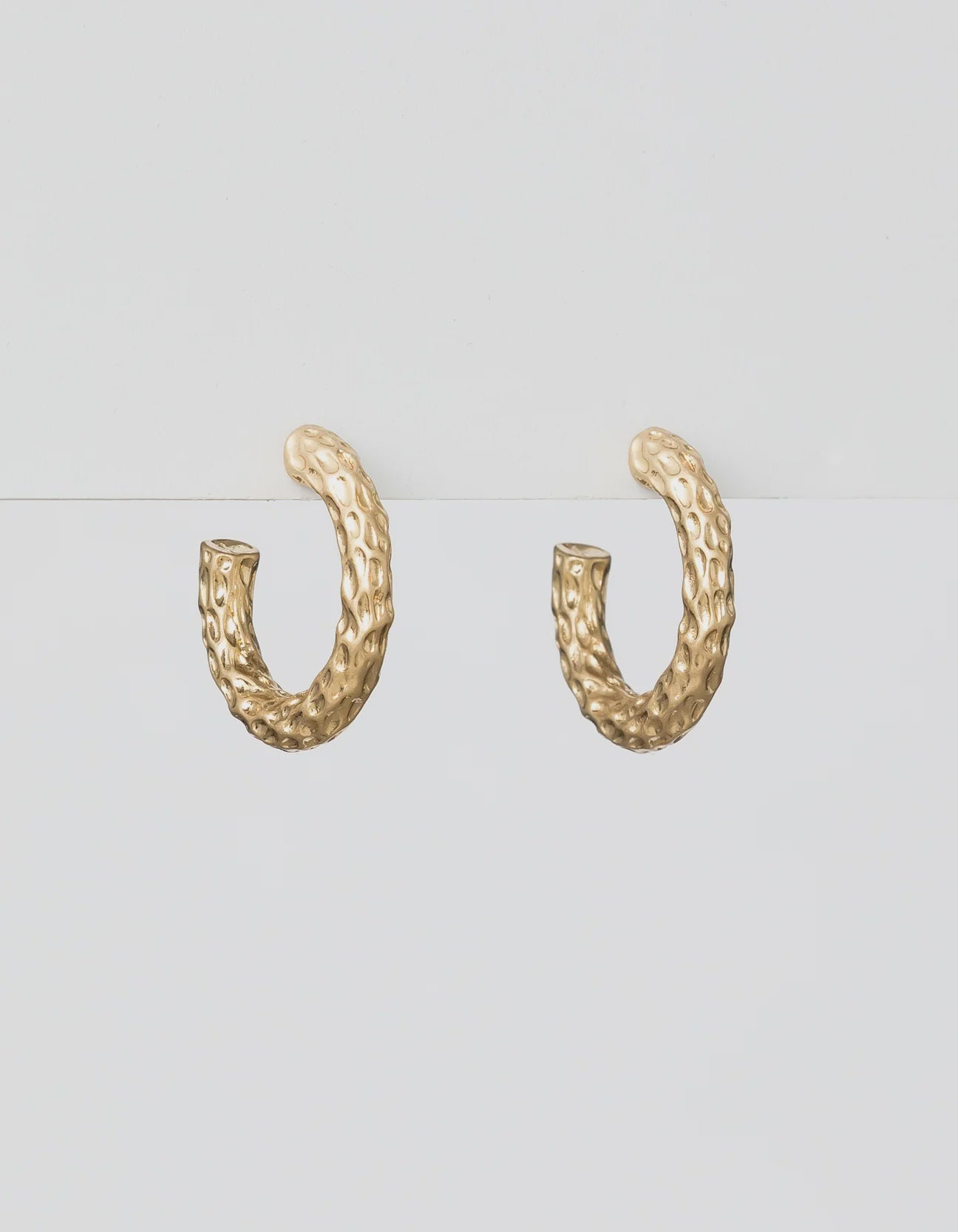 Stella And Gemma Hammered Hoops - Gold