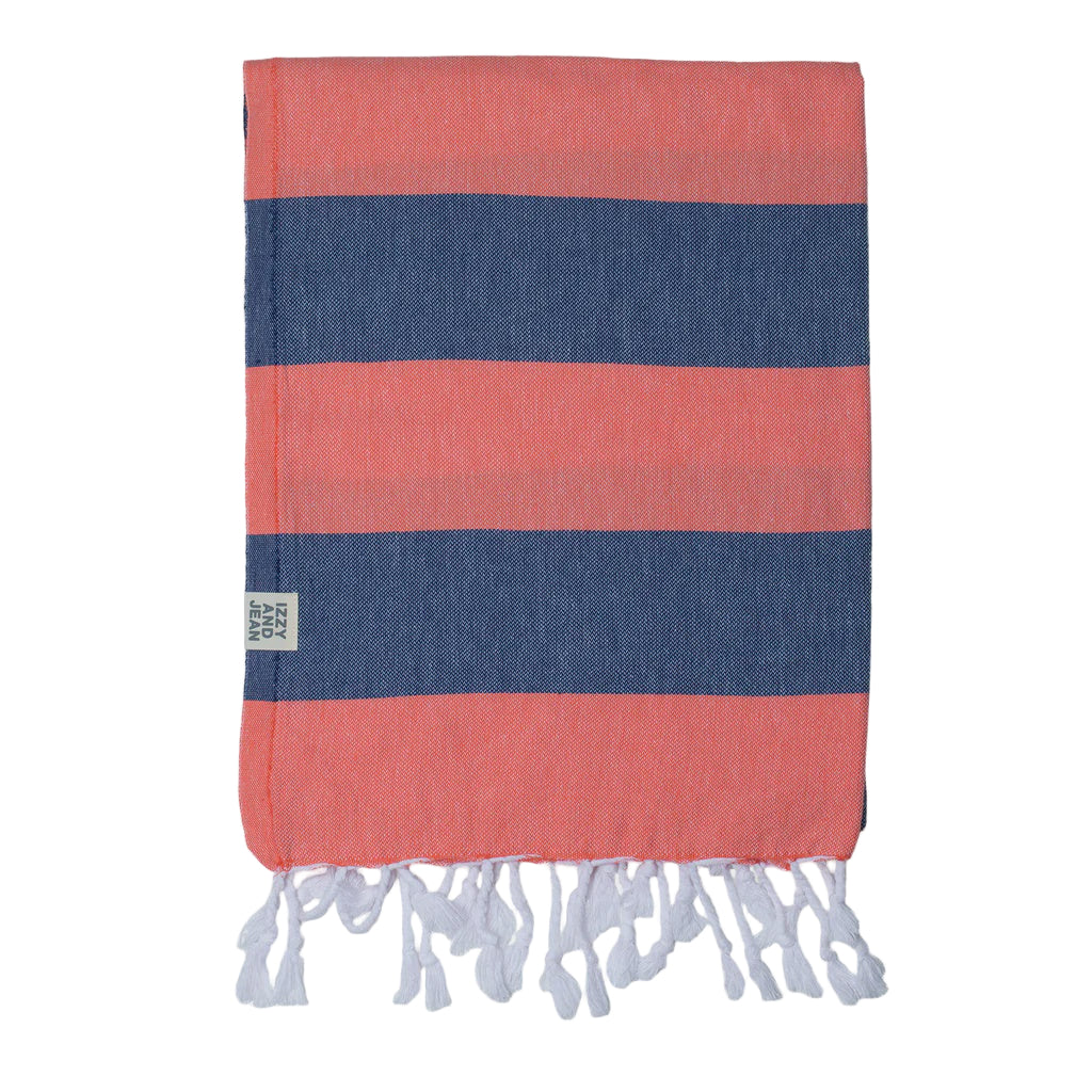 Izzy and Jean Santorini Towel - Coral Navy