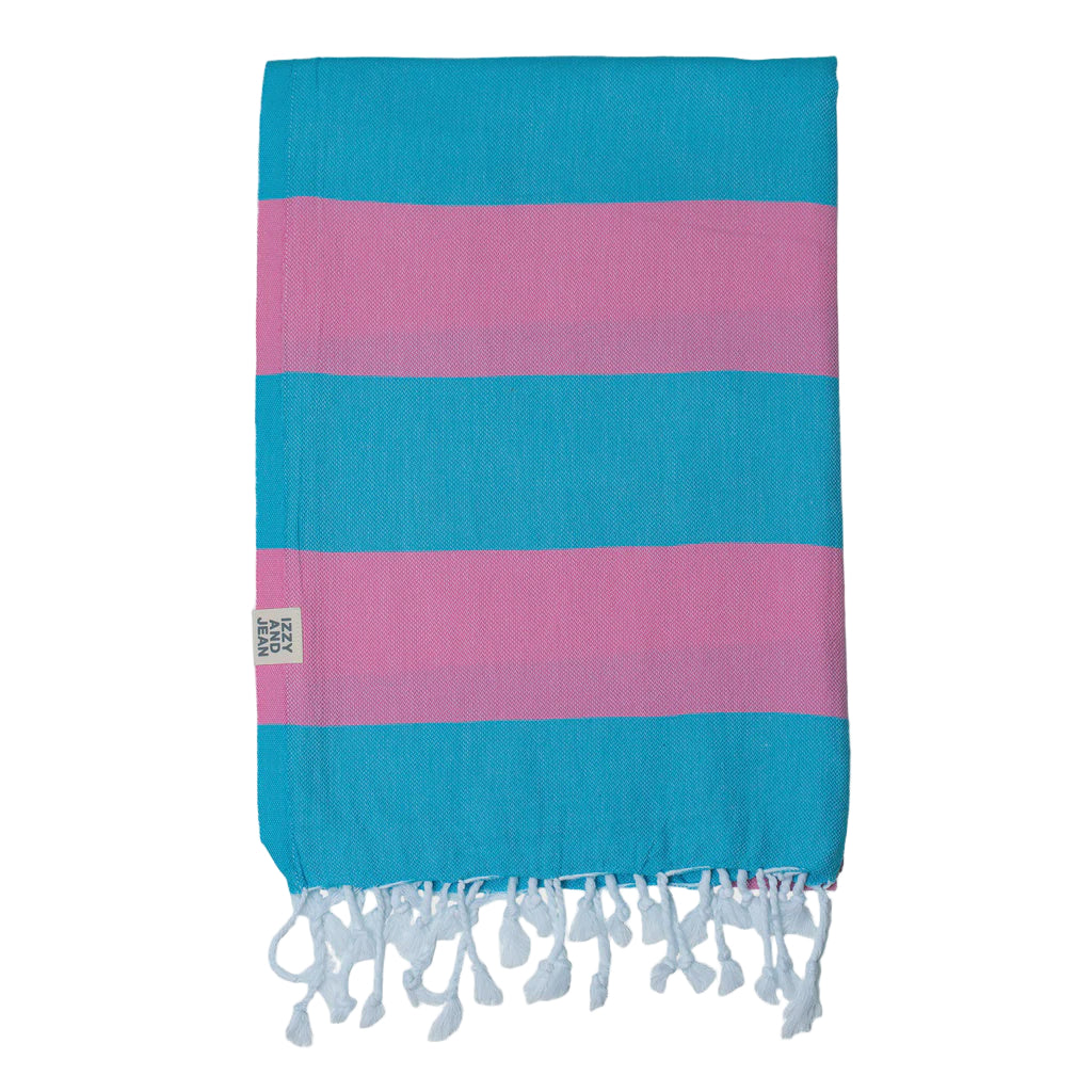 Izzy and Jean Santorini Towel - Marine Hot Pink