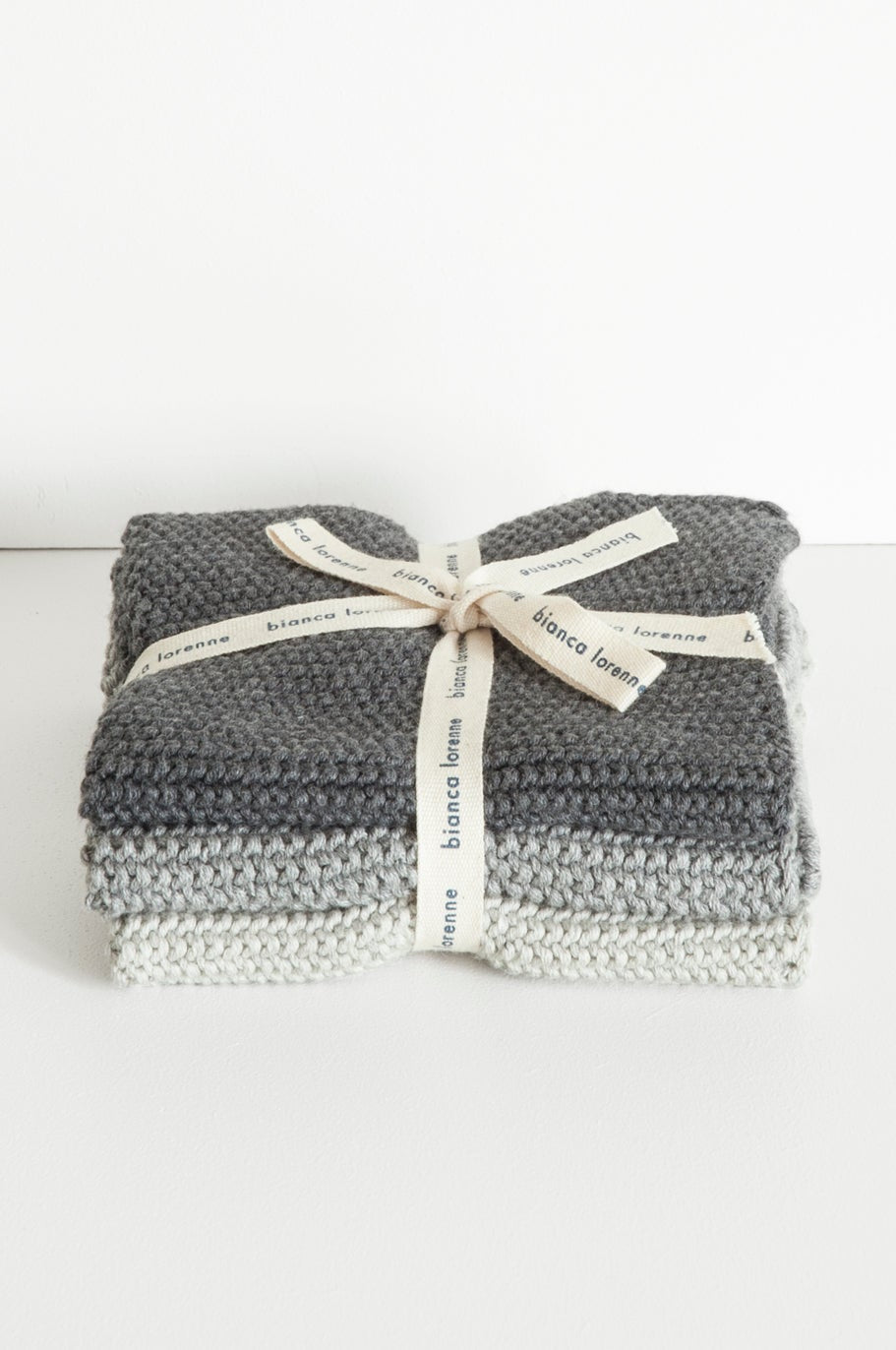 Bianca Lorenne Lavette Washers Set of 3 - Grey