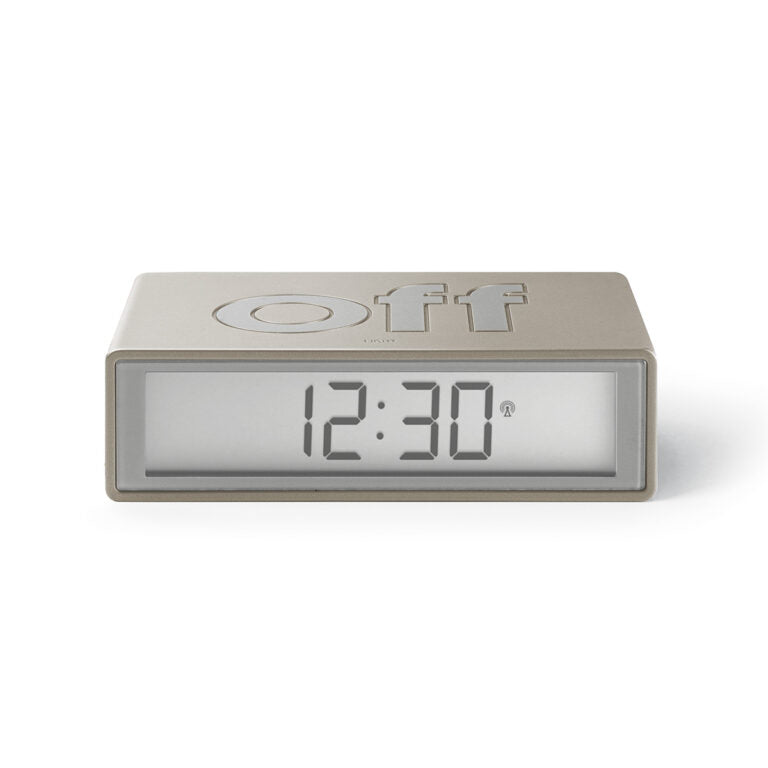 Lexon Flip Classic Alarm Clock - Soft Gold