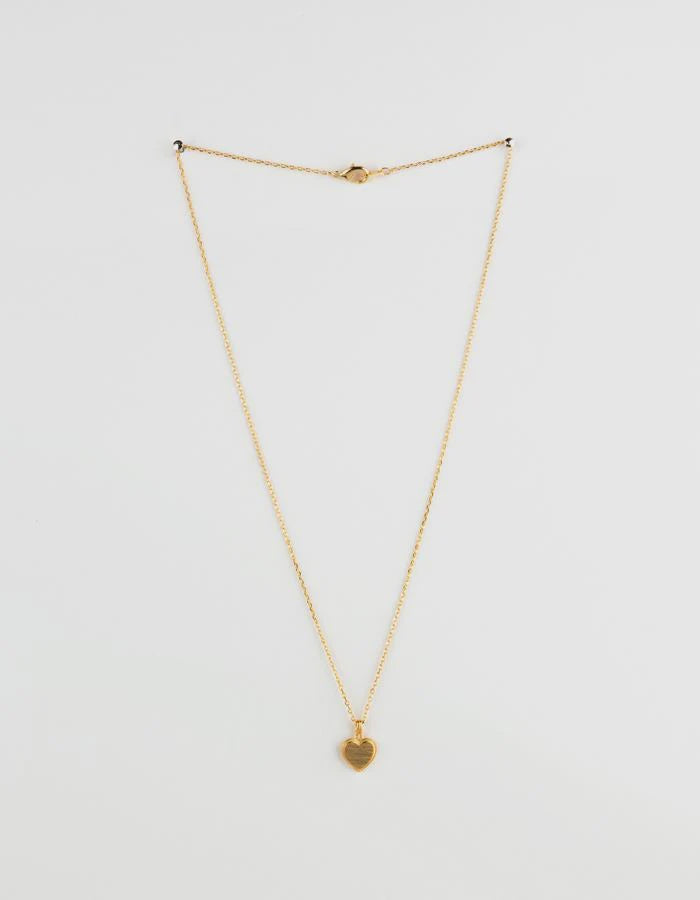 Stella and Gemma Etched Heart Necklace - Gold