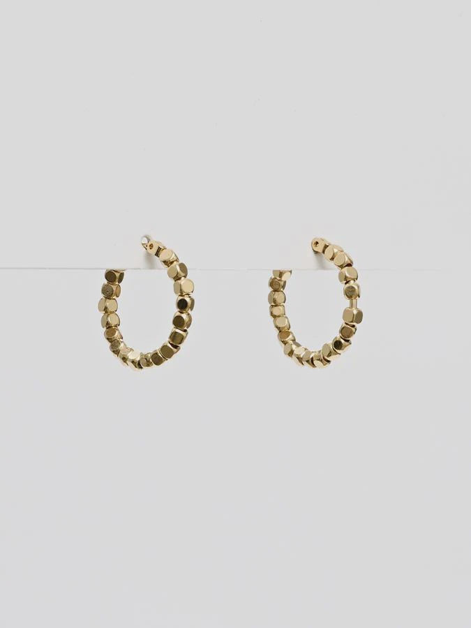 Stella and Gemma Nugget Hoop - Gold