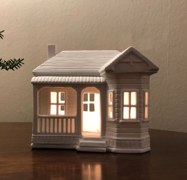 rader tea light house, villa nz, porcelain